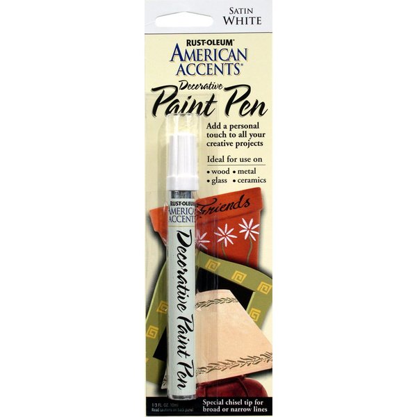 Rust-Oleum Rust-Oleum American Accents Satin White Paint Pen Exterior and Interior 230 g/L 0.33 oz 215153